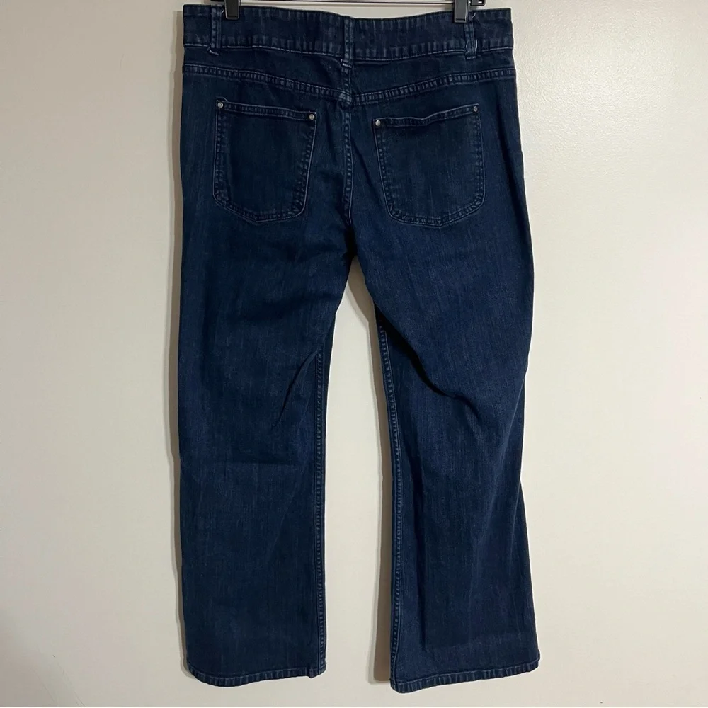 Women's Elle Wide Leg Dark Wash Mid Rise Jeans Size 14‎ 90s Y2K
